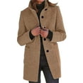 thumbnail image 1 of BLOCLOALO Winter Coats Trendy Stand Collar Button Up Sweaters Wool Cardigan Coats with Pockets Lapel Long Jacket Coat Fashion Casual Open Front Outerwear Plus Size Coat Fitted Warm Cardigans Khaki Xl, 1 of 5