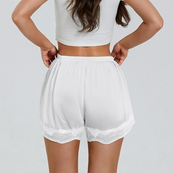 BLOCLOALO Women Bottoms Under Dress Shorts Women's Fashion Clothes for Every Occasion Cotton Linen Cardigan Summer Chic Slip Shorts for Under Dresses Stretch Shorts Lightweight Shorts White M