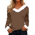 thumbnail image 1 of BLOCLOALO Women's Mockneck Knit Sweater, Long Sleeve Soft Pullover Sweaters ,Casual Trendy Slim Fit Top for Fall Winter, Basic Sweater Sweaters Dressy Casual Loose Sweaters Casual Sweater Brown Xl, 1 of 5