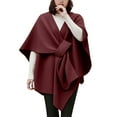 thumbnail image 1 of BLOCLOALO Women's Shawl Wrap Poncho Elegant Soft Open Front Cardigan Shawls for Spring Fall Winter Cross Front Wedding Travel Shawls Cape Wine One Size, 1 of 6