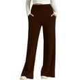 thumbnail image 1 of BLOCLOALO Workout Pants Stretch Pants Women's High Elasticity Wide Leg Pocket Yoga Pants Casual Fitness Pants Athletic Pants Active Pants Women's Sweatpants Brown S, 1 of 9