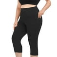 thumbnail image 1 of BLOCLOALO Yoga Pants Stretch Pants 2025 New Women's Plus Size Yoga Pants with Pockets High Waisted Length Capri Pants Workout Pants Active Pants Black Xxl, 1 of 7