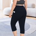 thumbnail image 1 of BLOCLOALO Yoga Pants Stretch Pants 2025 New Women's Plus Size Yoga Pants with Pockets High Waisted Length Capri Pants Workout Pants Active Pants Navy 4Xl, 1 of 4