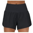 thumbnail image 1 of BLOCLOALO Yoga Shorts Flowy Shorts Womens High Waisted Running Shorts Athletic Workout Shorts with Mesh Liner Zipper Pockets Short Wide Leg Shorts Active Shorts Leggings Black L, 1 of 3