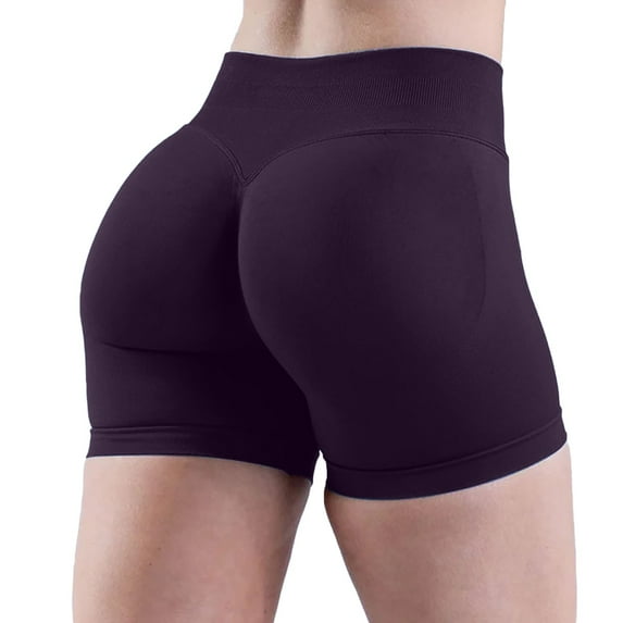 BLOCLOALO Yoga Shorts Stretch Shorts High Waist Biker Shorts for Women No Front Seam Soft Hidden Butt Scrunch Shorts Yoga Workout Gym Shorts Running Shorts Butt Lifting Shorts Active Shorts E Xl