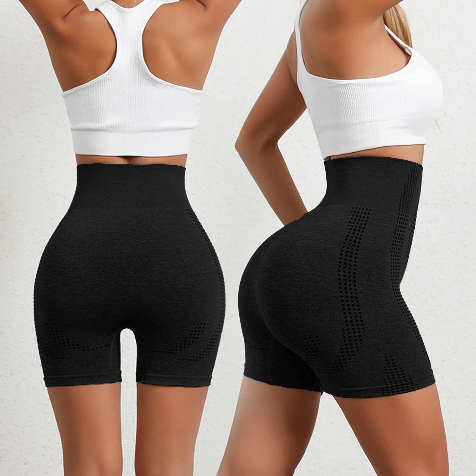 White Stretch Body Sculpting Shorts main image 1