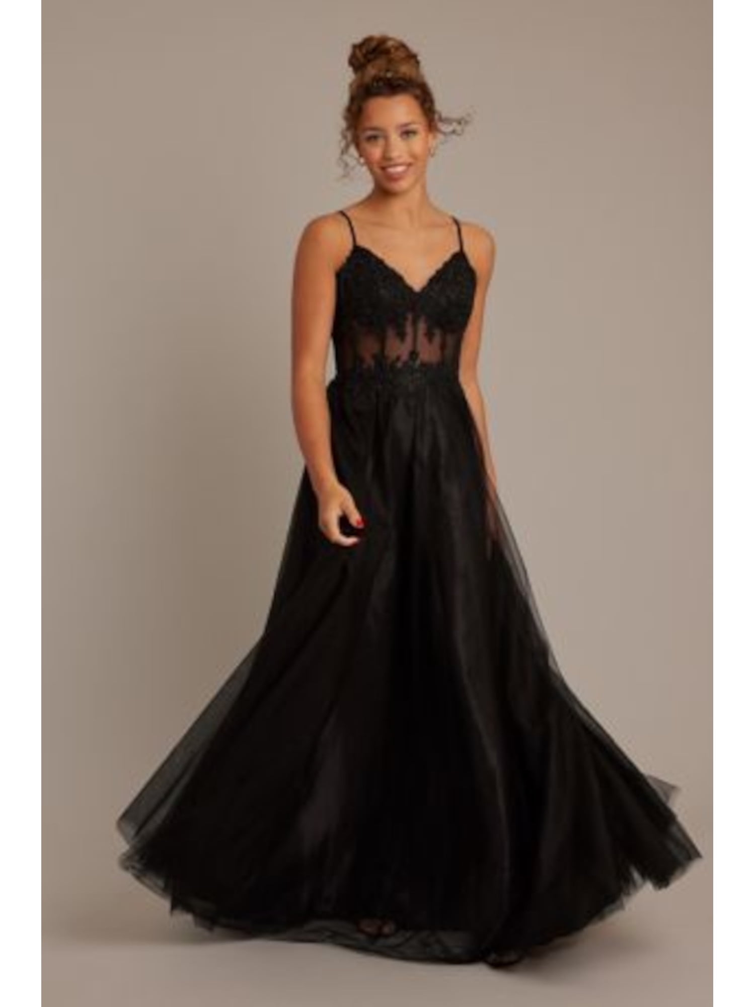 BLONDIE NITES Womens Black Mesh Zippered Rhinestone Liberia Ubuy