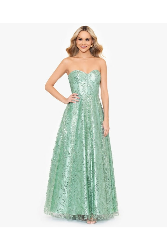 Womens Green Zippered Pocketed Pleated Skirt Lined Boning Padde Sleeveless Sweetheart Neckline Full-Length Formal Gown Dress Juniors 5