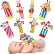 Bloobloomax Soft Baby Rattles, Wrist Rattles Foot Finder Sock Toy for 0-3 Years Boys or Girls, ASTM Certified
