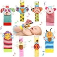 BLOOBLOOMAX Soft Baby Toys, Wrist Rattles Foot Finder Rattle Sock Baby