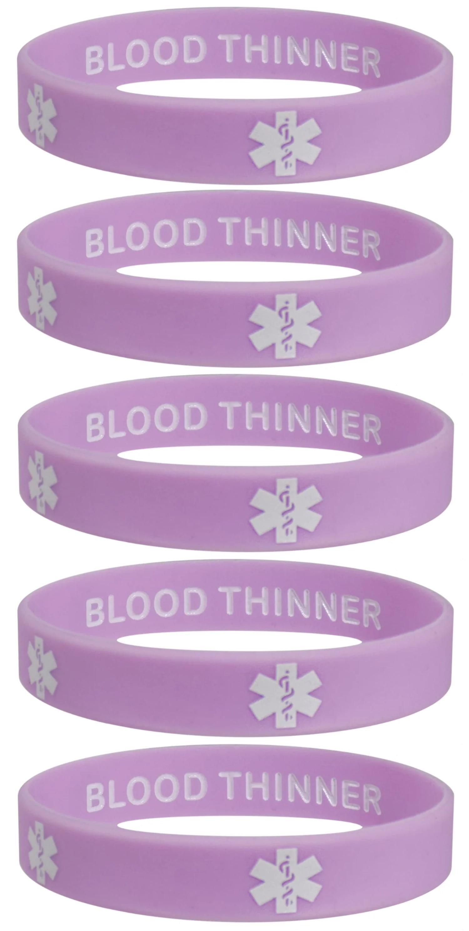Produktbild von TONOS JW.ORG Medical Alert Silikon Armband – „Kein Blut“ – 5 Stück, Regenbogenfarben, Flexibel & Bequem