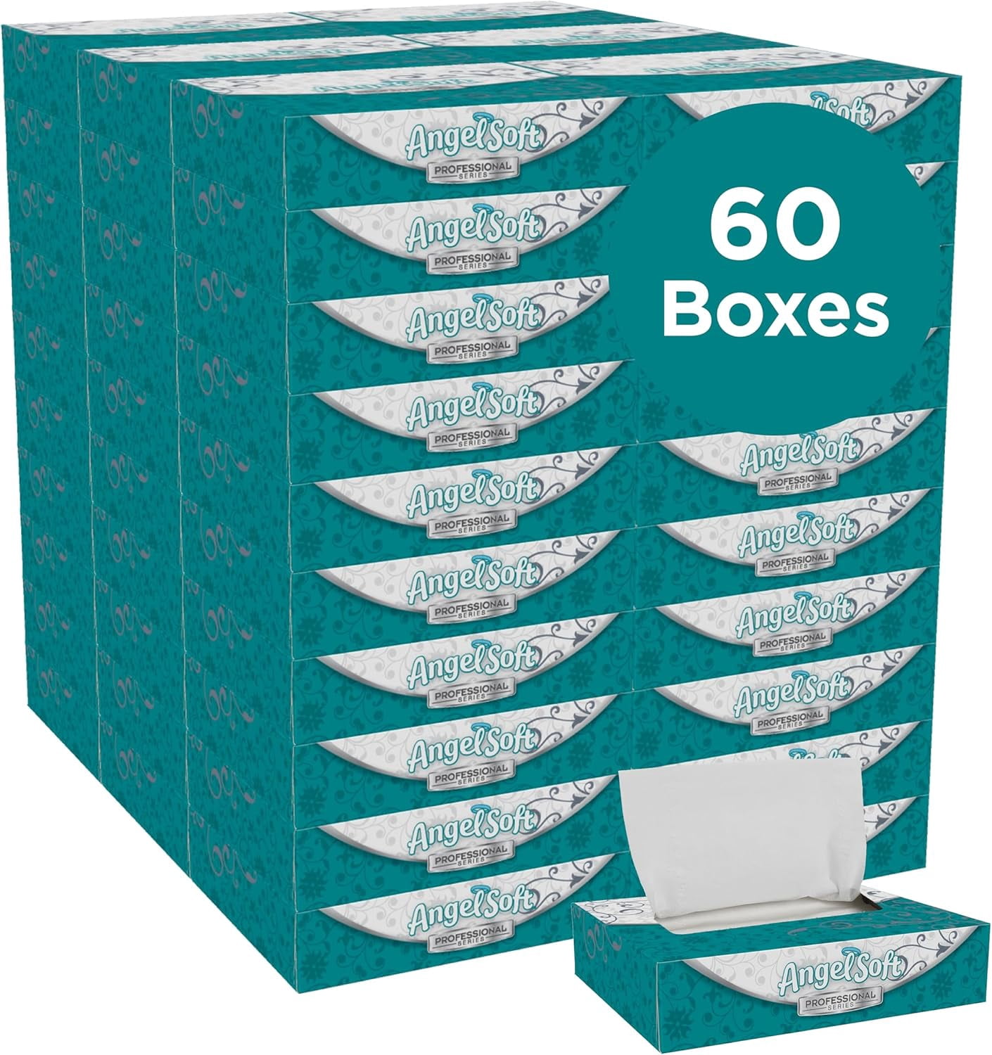 BLOOM Angel Soft Professional Series 2-Ply Facial Tissue (48580), 100 ...