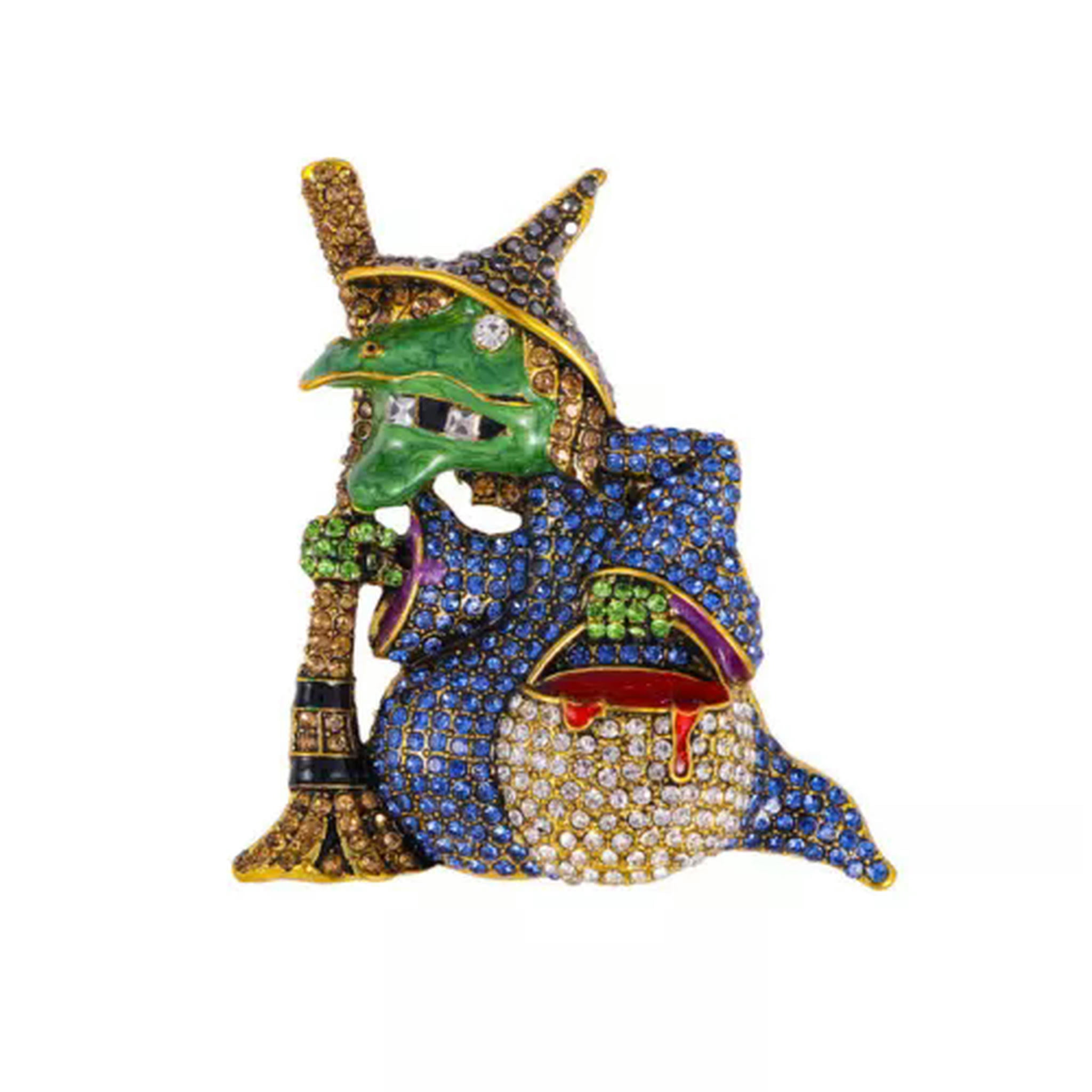 BLOPQ Art Deco Style Vintage Enamel Crystal The Wicked Brooch Badge Pin ...