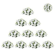 BLOSMON 13.7" Large Wedding Flower Ball for Table Centerpiece 10 Pcs Artificial White Rose Flores Arrangement Bouquet for Dining Birthday Party Home Decor