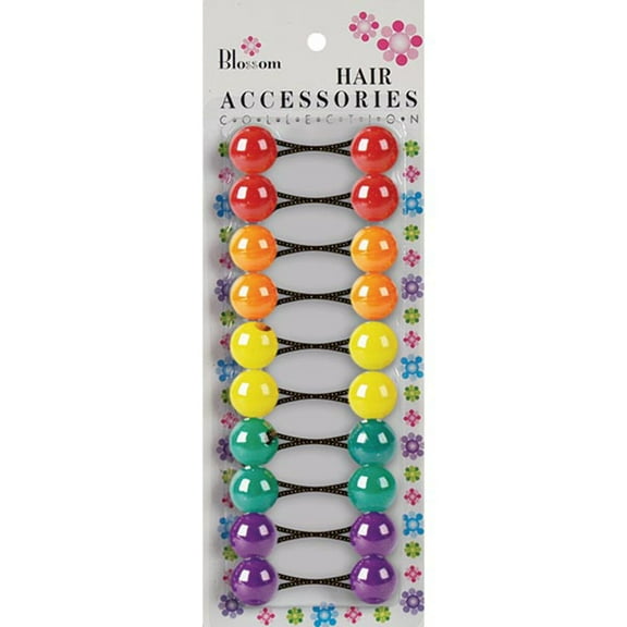 BLOSSOM - Hair Knockers 10PCs RED/ORA/YEL/GRE/PUR #PPP01-10M1