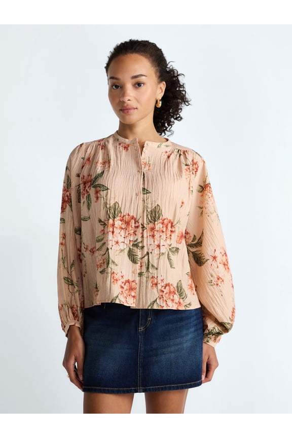 Women’s Blouson Sleeve Shirt, Sizes XS-4X
