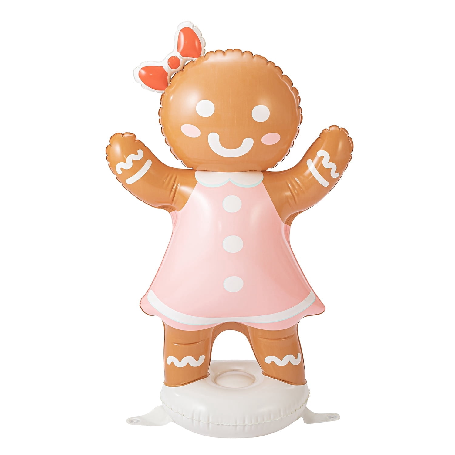 Brown and White Blow-Up Gingerbread Girl Christmas Yard Inflatable, 3', by Holiday Time