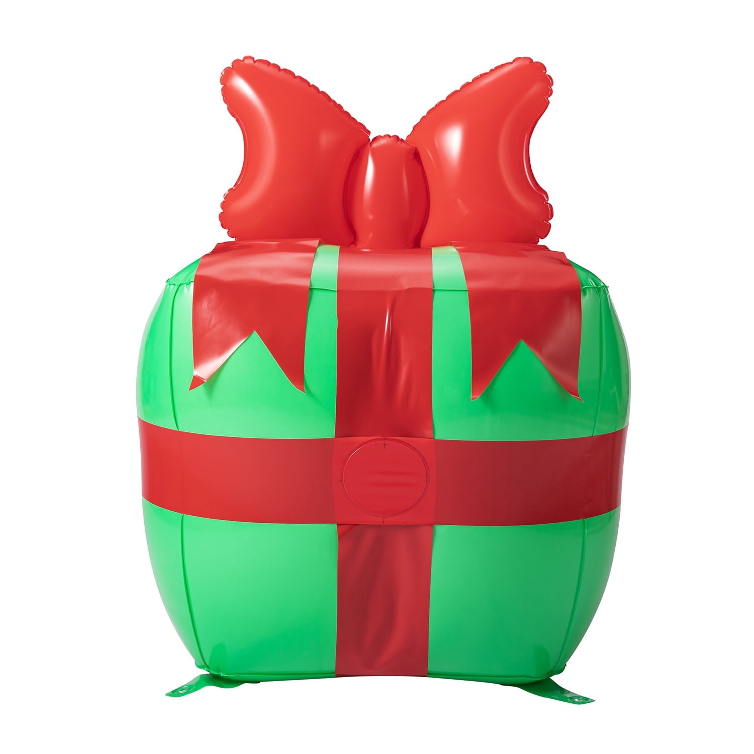 Red and Green Blow-Up Gift Box with Bow Christmas Yard Inflatable, 3', by Holiday Time