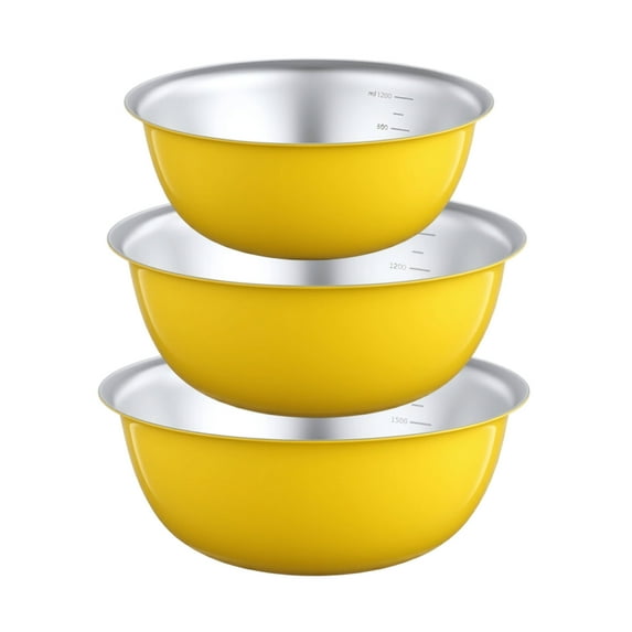 BLRTUN Meal Prep Stainless Steel Mixing Bowl (3-Piece Set) Home Refrigerator and Kitchen Food Storage Organizers Ecofriendly, Heavy Duty, No Lids salad bowl