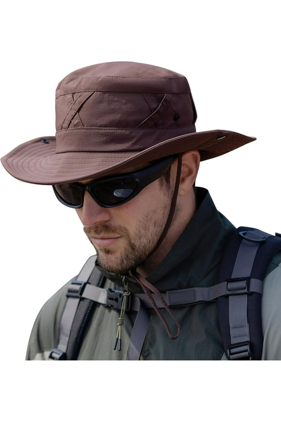 Sun Hats for Women Men UV Protection Summer Hat Wide Brim Packable UPF50 Cowboy Hat Hiking Fishing Hats Coffee
