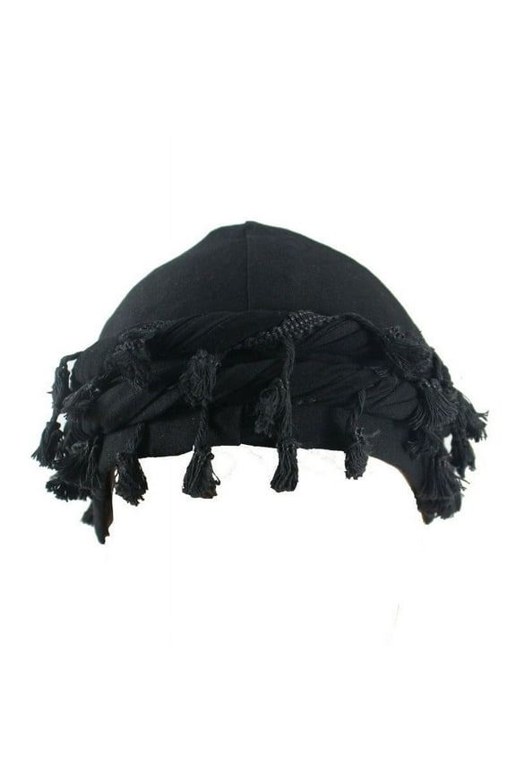 Turban For Men, Vintage Twist Head Wraps Durag With Tassel, Hair Wrap Black