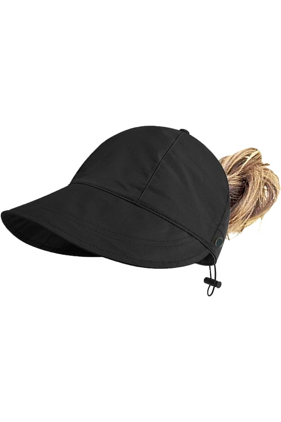 Womens Ponytail Baseball Cap Summer Quick Drying Baseball Hat Soft UV Sun Protection Hat for Outdoor Sport Travel Black