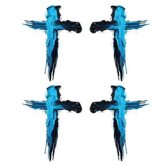 BLSTK Cross Temporary Tattoo Eye Black | 2-Pack | Light Blue Smear