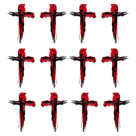 BLSTK Cross Temporary Tattoo Eye Black | 6-Pack | Red Smear