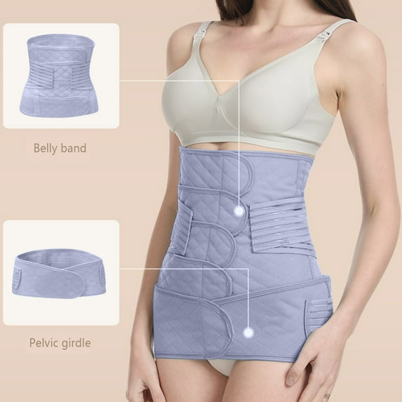BLTIBY 2 in 1 Postpartum Belly Band Wrap, C-Section Support Belt, Post Partum Support Recovery Waist/Pelvis Belt, Hysterectomy Belly Band Binder Girdle Stomach Purple XXL