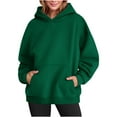 thumbnail image 1 of BLTIBY 2024 Hoodies Sweatshirts for Women Autumn Winter Long Sleeve Solid Colour Pullover Shirts Tops Loose Casual Soft Comfortable Green L, 1 of 7