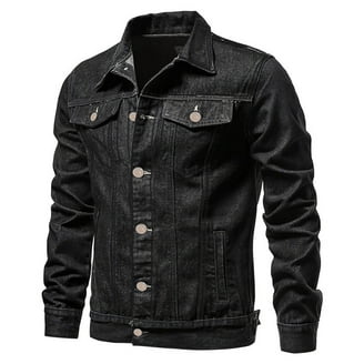 APEXFWDT Mens Big and Tall Denim Jacket, Washed Ripped