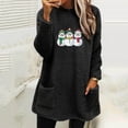 thumbnail image 1 of BLTIBY 2024 Womens Christmas Sherpa Sweatshirts Oversized Fleece Fuzzy Faux Fur Fluffy Pullover Printed Outerwear with Pockets Winter Soft Loungwear Black S, 1 of 5
