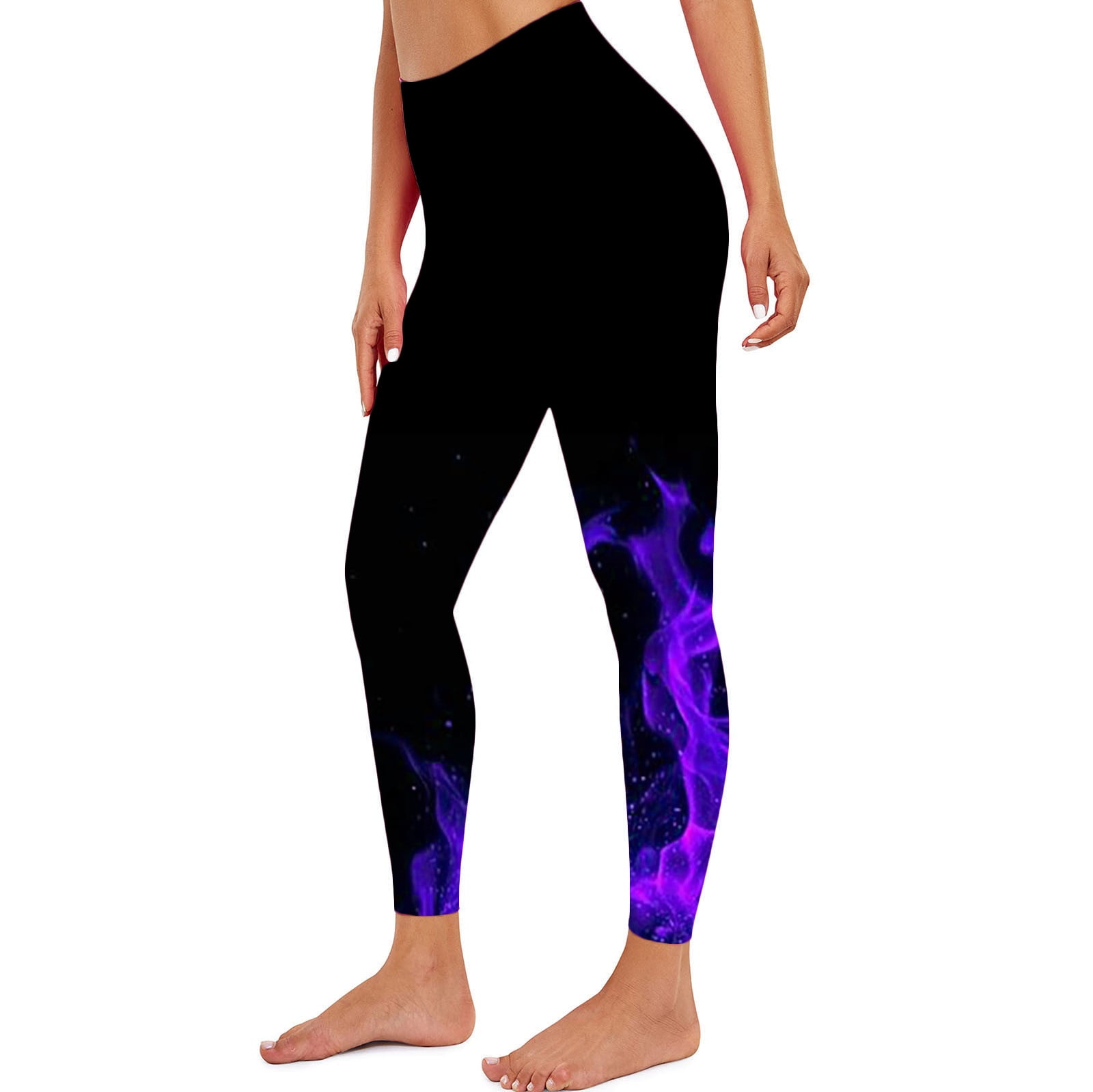 BLTIBY 2024 Yoga Pants for Women Flame Printed Summer Ladies Buttery ...