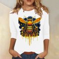 thumbnail image 1 of BLTIBY 2025 Bee Shirts for Women 3/4 Length Sleeve Tunic Tops Funny Cute Bee Graphic Tee Blouse Summer Casual Tshirt Ladies Gifts Pullover Tops White 2 L, 1 of 5