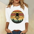 thumbnail image 1 of BLTIBY 2025 Bee Shirts for Women 3/4 Length Sleeve Tunic Tops Funny Cute Bee Graphic Tee Blouse Summer Casual Tshirt Ladies Gifts Pullover Tops White M, 1 of 5