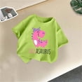 thumbnail image 1 of BLTIBY 2025 Girls Boys Summer Short Sleeve Top Child Kid Round Neck Printed Cotton Shirts Infant Toddler Fashion Casual Loose Pullover Blouse Mint Green 12-14 Years, 1 of 7