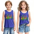 thumbnail image 1 of BLTIBY 2025 Girls Boys Tank Top Summer Sleeveless Funny T Shirt for Teen Infant Toddler Printed Round Neck Casual Fashion Tee Blouse Blue 4-5 Years, 1 of 6