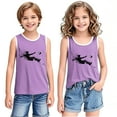 thumbnail image 1 of BLTIBY 2025 Girls Boys Tank Top Summer Sleeveless Funny T Shirt for Teen Infant Toddler Printed Round Neck Fashion Casual Tee Blouse Purple 6-7 Years, 1 of 6