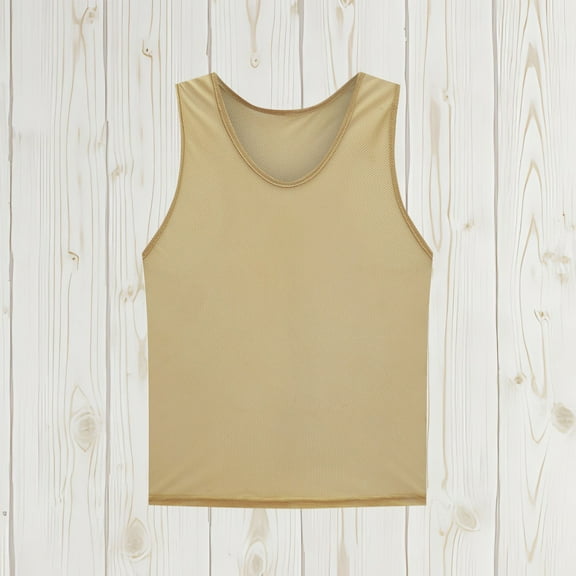 BLTIBY 2025 Girls Tank Top Summer Cute Mesh Sleeveless T Shirt for Teen Toddler Infant Round Neck Solid Color Casual Fashion Tee Blouse Gold 5-8 Years