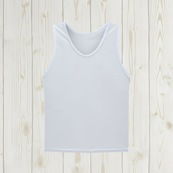 BLTIBY 2025 Girls Tank Top Summer Cute Mesh Sleeveless T Shirt for Teen Toddler Infant Round Neck Solid Color Casual Fashion Tee Blouse White 9-13 Years