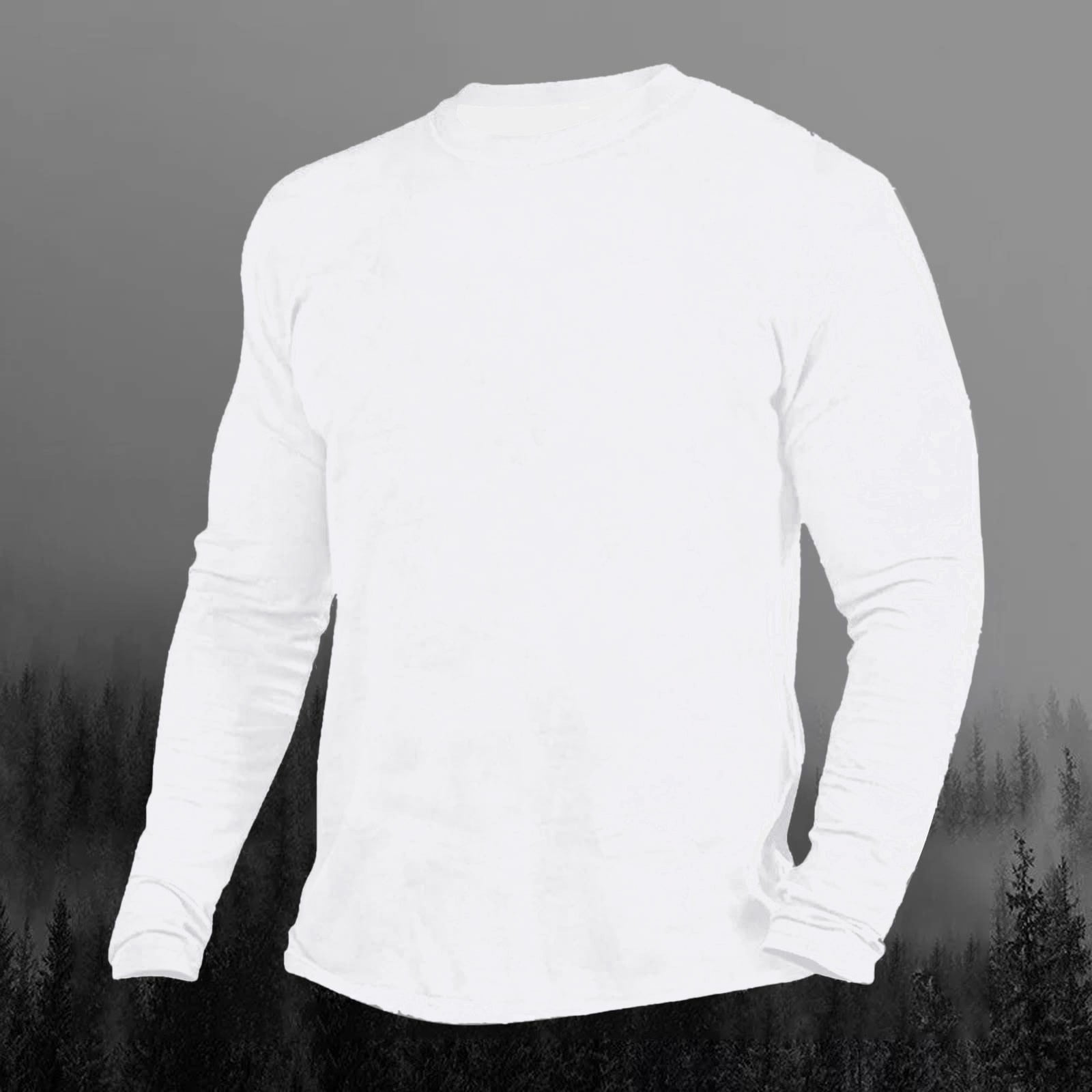 White Work Shirts Fall Men's Long Sleeve Shirt Solid Color Shirt