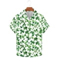 thumbnail image 1 of BLTIBY 2025 St. Patrick's Day Shirt for Men Button Down Irish Shamrock Printed Short Sleeve Lapel Shirts Casual Loose Fit Top Green 5 XXL, 1 of 4
