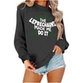 thumbnail image 1 of BLTIBY 2025 St. Patrick's Day Sweatshirt for Women Lucky Shamrock Printed Long Sleeve Round Neck Irish Shirt Ireland Fashion Pullover Tops Dark Gray 2 S, 1 of 4