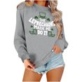 thumbnail image 1 of BLTIBY 2025 St. Patrick's Day Sweatshirt for Women Lucky Shamrock Printed Long Sleeve Round Neck Irish Shirt Ireland Fashion Pullover Tops Gray 2 XS, 1 of 4