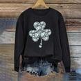 thumbnail image 1 of BLTIBY 2025 St Patricks Day Sweatshirt for Women Fall Spring Lucky Printed Long Sleeve Round Neck Fashion Causal Pullover Tops Black 3 S, 1 of 4