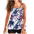 thumbnail image 1 of BLTIBY 2025 Tankini Swimsuits for Women 2 Piece Bathing Suits Tops with Boyshorts Printed Sleeveless Strap Loose Fit Swimwear White XL, 1 of 3