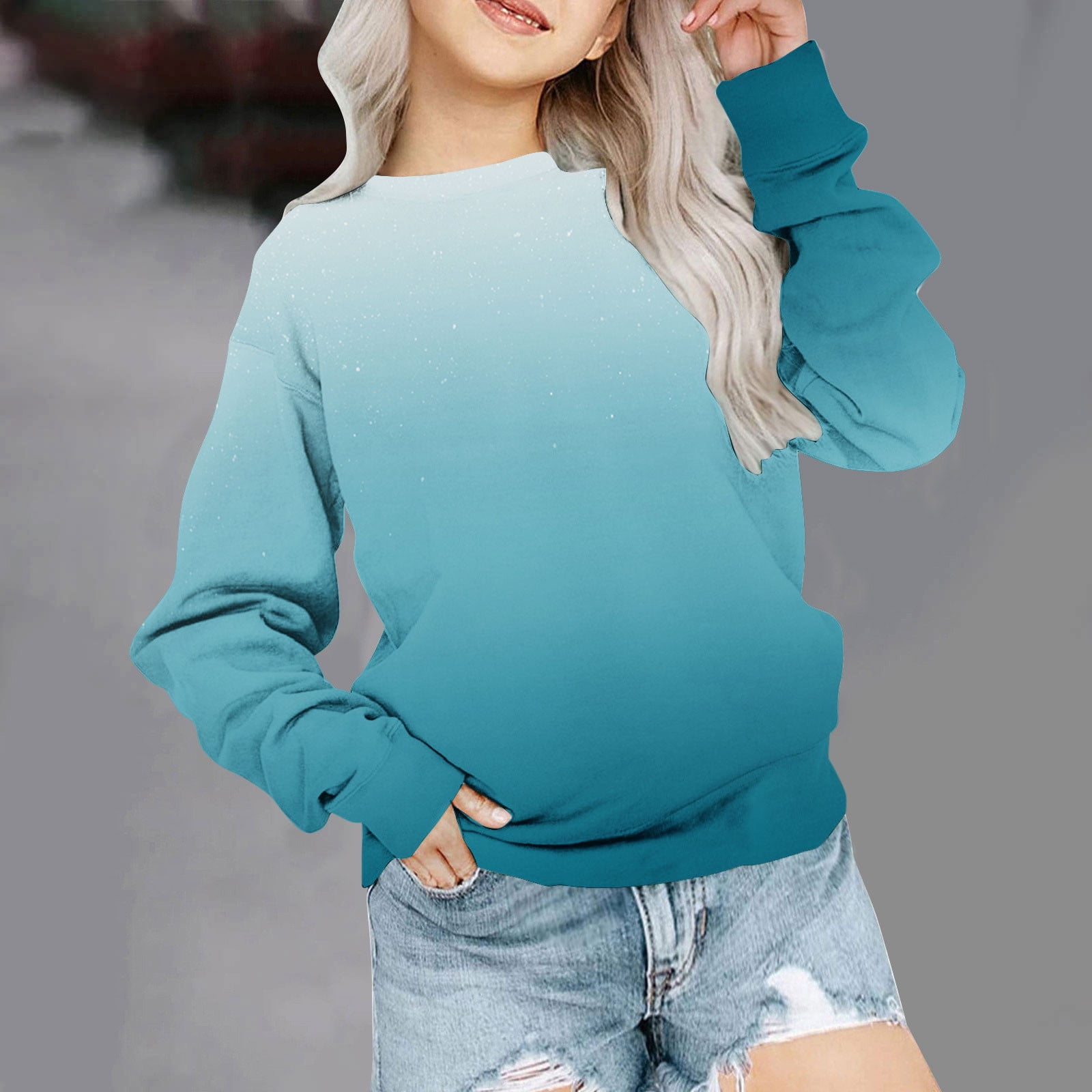 Baby Girl Sweat Shirt Full Sleeve In Blue Color Tie (4-6 Years) main image 0
