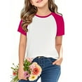 thumbnail image 1 of BLTIBY 2025 Toddler Girls Boys T-shirt Summer Round Neck Short Sleeve Solid Color Tee Kids Fashion Pullover Tops Hot Pink 5-6 Years, 1 of 9