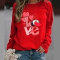 thumbnail image 1 of BLTIBY 2025 Valentine's Day Sweatshirt for Women Spring Autumn Funny Love Heart Graphic Valentines Shirt Casual Valentines Round Neck Long Sleeve Pullover Top Red M, 1 of 3
