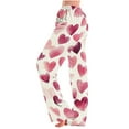 thumbnail image 1 of BLTIBY 2025 Women Valentine's Day Pajama Pant Autumn Spring Love Printed Comfy Lounge Wide Leg Fashion Casual Stretch Palazzo Pj Bottoms Trousers with Pockets Pink 3 XXL, 1 of 4